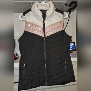 Maurices Black and Cream Quilted Vest